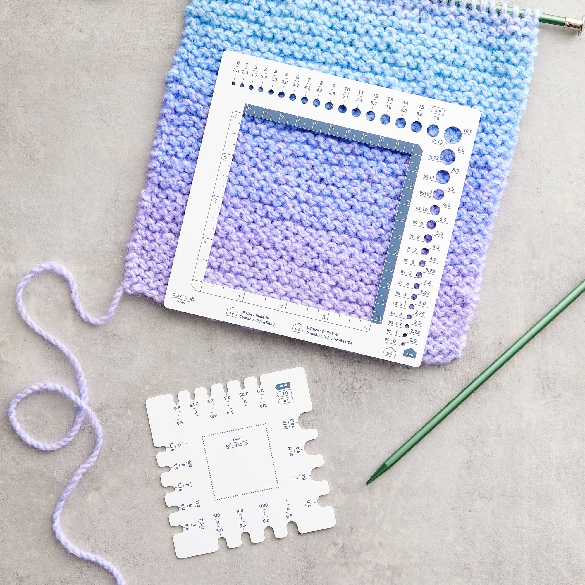 Clover Swatch Ruler & Needle Gauge